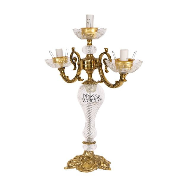 شمعدان نحاس ابو3حبات متعرج355جرام